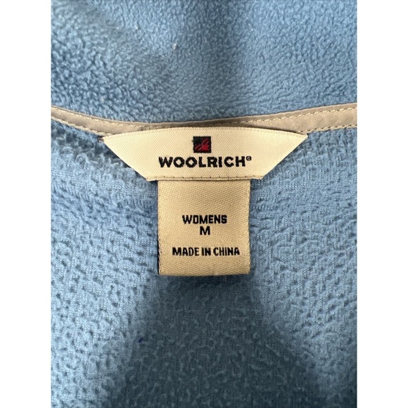 Vintage Woolrich Blue Collar Zip Up Fleece Vest Bodywarmer Mom Gift Womens SZ M - Picture 6 of 8